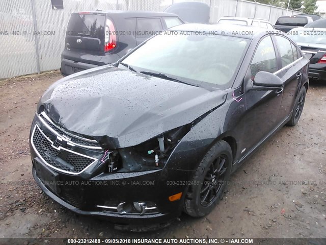 1G1PC5SB0D7182094 - 2013 CHEVROLET CRUZE LT BLACK photo 2