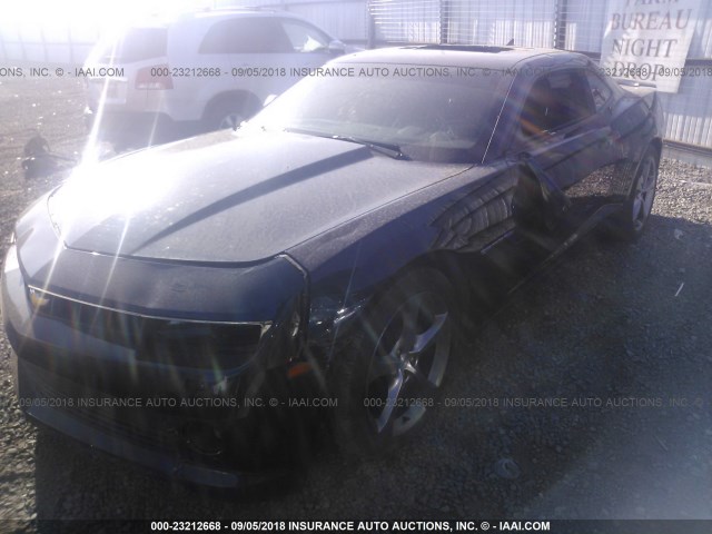 2G1FC1E31E9211160 - 2014 CHEVROLET CAMARO LT BLACK photo 2