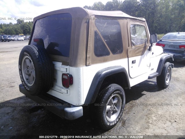 1J4FY19S8VP486238 - 1997 JEEP WRANGLER / TJ SPORT WHITE photo 4