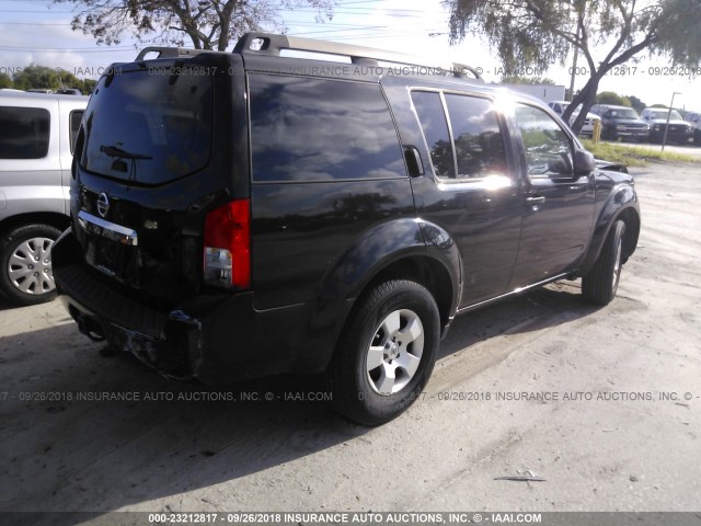 5N1AR1NN5BC615161 - 2011 NISSAN PATHFINDER S/LE/SE BLACK photo 4