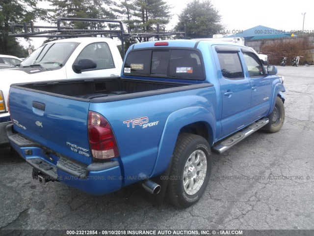 5TEJU62N75Z012707 - 2005 TOYOTA TACOMA DOUBLE CAB PRERUNNER BLUE photo 4