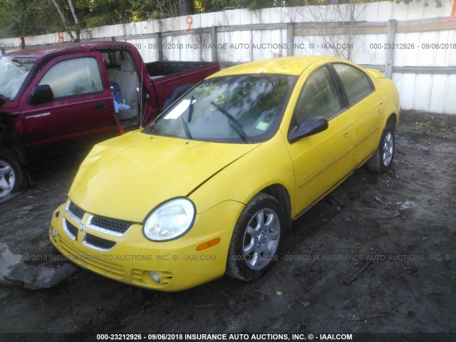 1B3ES56C94D571792 - 2004 DODGE NEON SXT YELLOW photo 2