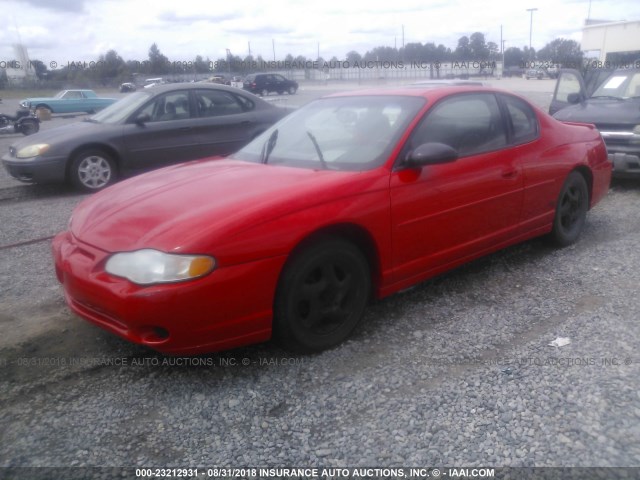 2G1WX15KX19153426 - 2001 CHEVROLET MONTE CARLO SS RED photo 2