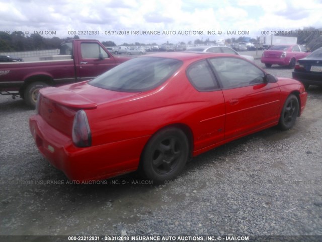 2G1WX15KX19153426 - 2001 CHEVROLET MONTE CARLO SS RED photo 4