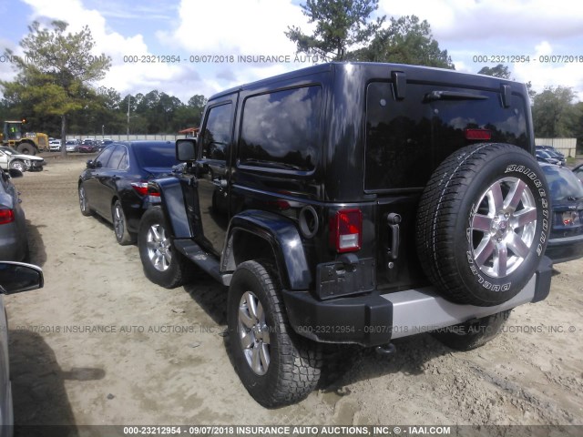 1C4AJWBG2EL307173 - 2014 JEEP WRANGLER SAHARA BLACK photo 3