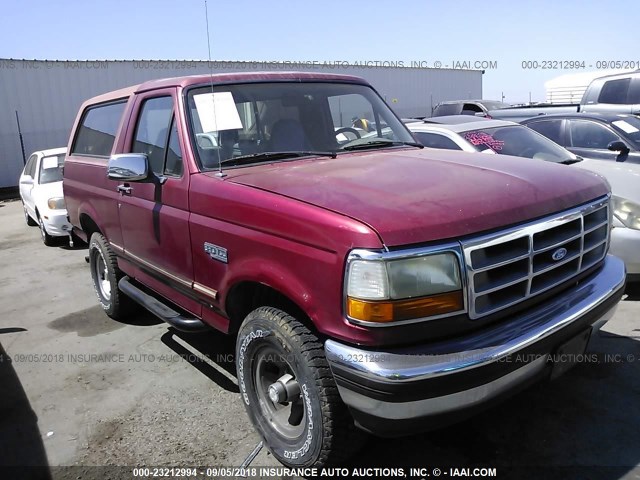 1FMEU15H8SLA30763 - 1995 FORD BRONCO U100 RED photo 1