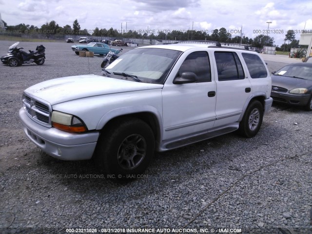 1B4HR58N92F101041 - 2002 DODGE DURANGO SLT PLUS WHITE photo 2