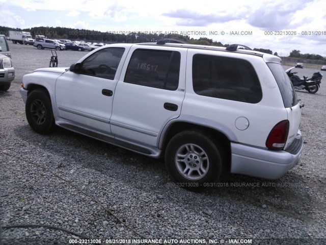 1B4HR58N92F101041 - 2002 DODGE DURANGO SLT PLUS WHITE photo 3