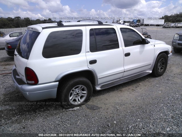 1B4HR58N92F101041 - 2002 DODGE DURANGO SLT PLUS WHITE photo 4