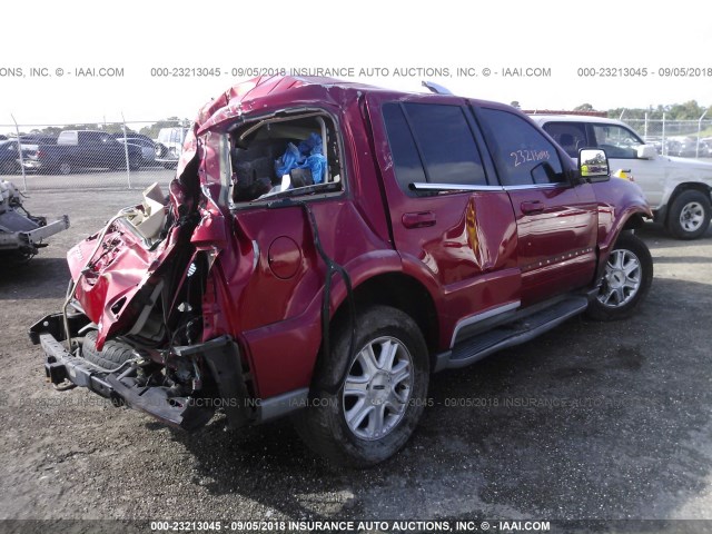 5LMEU68H03ZJ22471 - 2003 LINCOLN AVIATOR RED photo 4