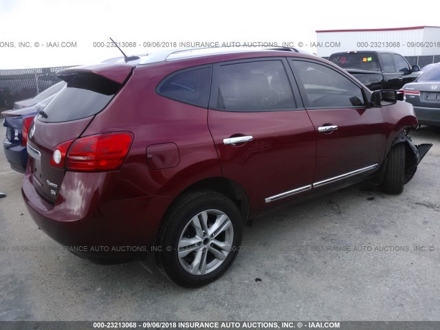 JN8AS5MT2DW546550 - 2013 NISSAN ROGUE S/SV RED photo 4