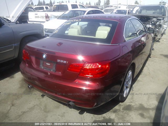 WBADX7C56CE745434 - 2012 BMW 335 I RED photo 4