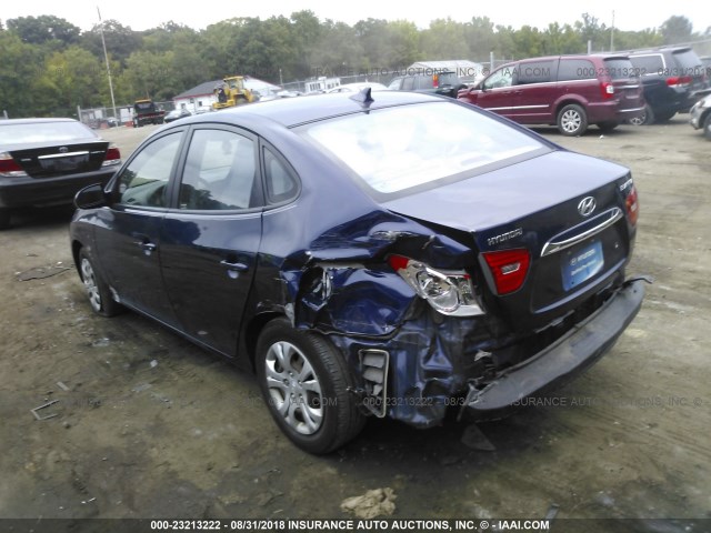 KMHDU4AD4AU864747 - 2010 HYUNDAI ELANTRA BLUE/GLS/SE BLUE photo 3