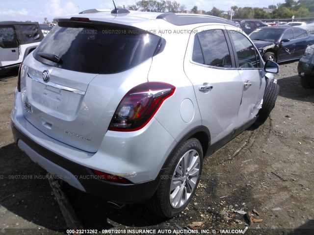 KL4CJASB6JB654189 - 2018 BUICK ENCORE PREFERRED SILVER photo 4