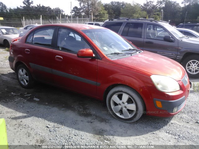 KNADE123976223707 - 2007 KIA RIO LX/SX ORANGE photo 1