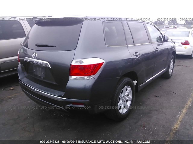 5TDZK3EH3DS120959 - 2013 TOYOTA HIGHLANDER PLUS/SE GRAY photo 4