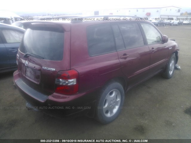 JTEEP21A550099793 - 2005 TOYOTA HIGHLANDER LIMITED MAROON photo 4