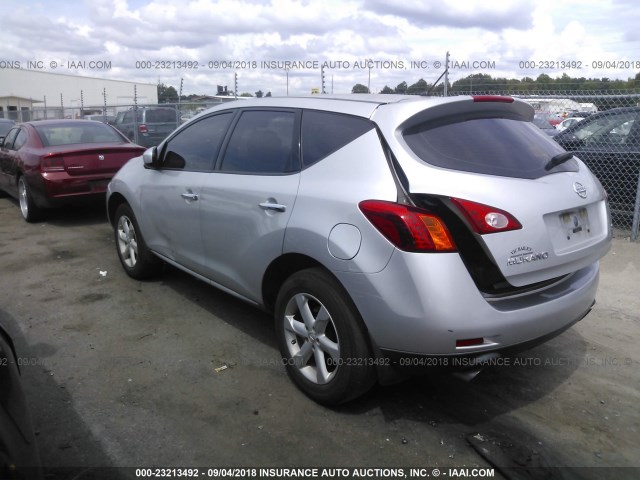 JN8AZ18UX9W104517 - 2009 NISSAN MURANO S/SL SILVER photo 3