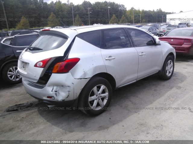 JN8AZ18UX9W104517 - 2009 NISSAN MURANO S/SL SILVER photo 4