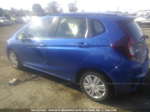 JHMGK5H54GS006631 - 2016 HONDA FIT LX BLUE photo 3