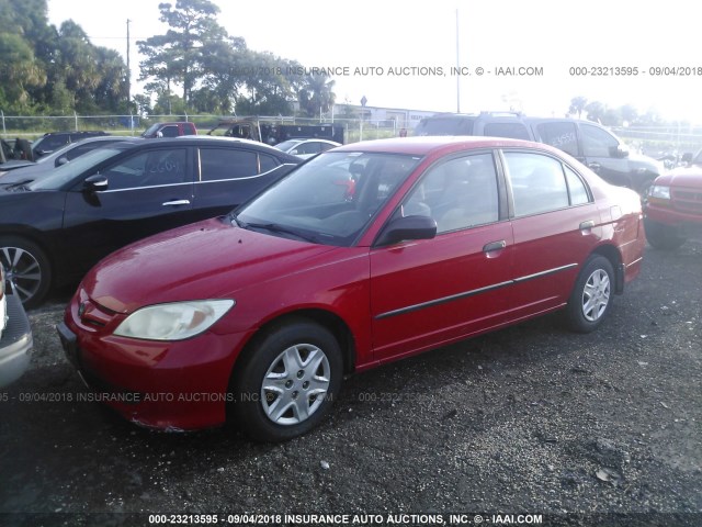 1HGES16345L007872 - 2005 HONDA CIVIC DX VP Qırmızı foto 2