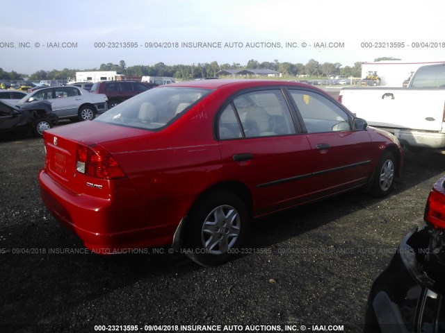 1HGES16345L007872 - 2005 HONDA CIVIC DX VP Qırmızı foto 4