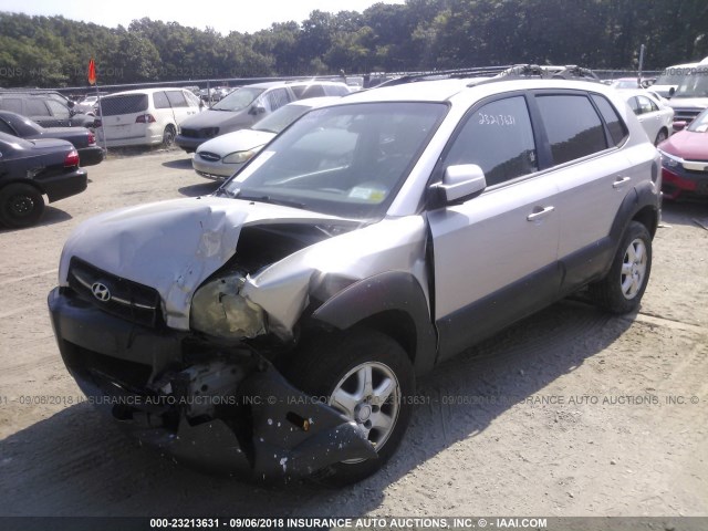 KM8JN72D65U190218 - 2005 HYUNDAI TUCSON GLS/LX SILVER photo 2