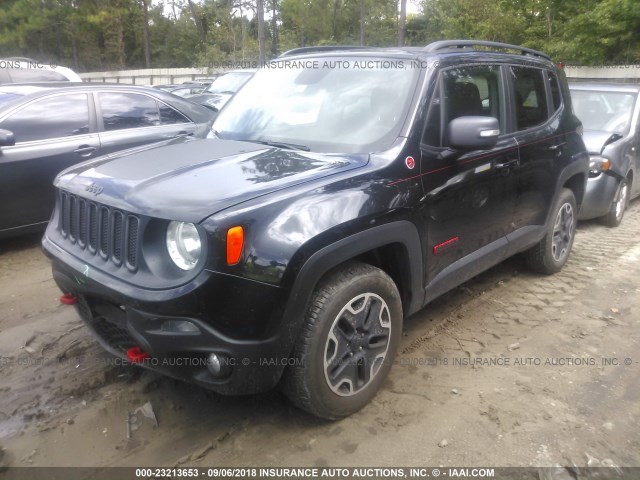 ZACCJBCT3GPC84028 - 2016 JEEP RENEGADE TRAILHAWK BLACK photo 2