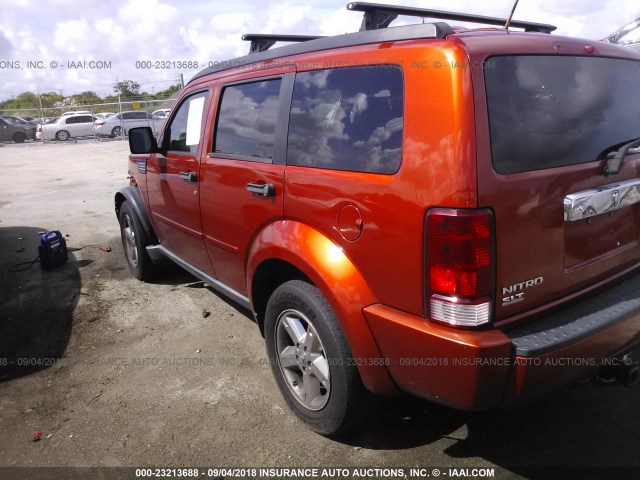 1D8GU58K98W248408 - 2008 DODGE NITRO SLT ORANGE photo 3