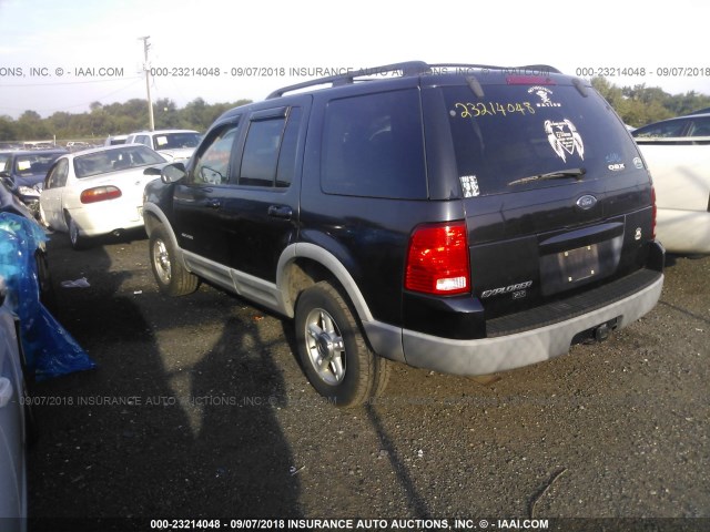 1FMZU73E42UA30783 - 2002 FORD EXPLORER XLT BLUE photo 3