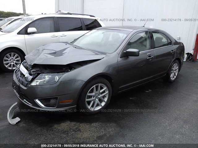 3FAHP0CG1AR411261 - 2010 FORD FUSION SEL GRAY photo 2