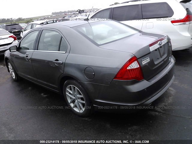 3FAHP0CG1AR411261 - 2010 FORD FUSION SEL GRAY photo 3