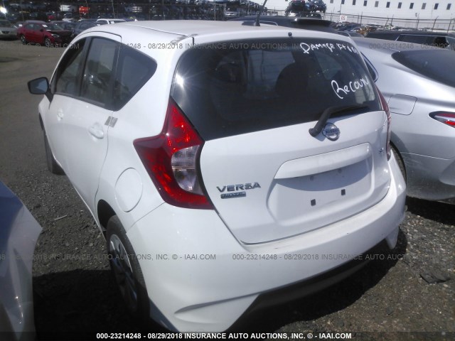 3N1CE2CP2JL352619 - 2018 NISSAN VERSA NOTE S/S PLUS/SV/SL/SR WHITE photo 3