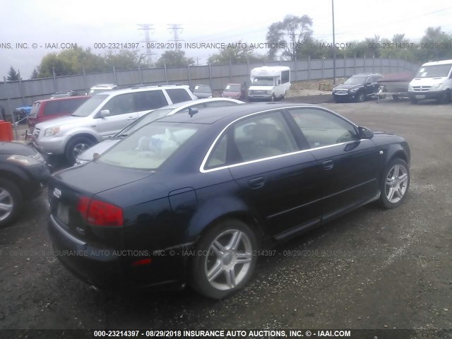 WAUDF78E58A031403 - 2008 AUDI A4 2.0T QUATTRO BLUE photo 4