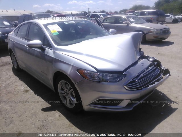 3FA6P0LU1JR269457 - 2018 FORD FUSION SE HYBRID SILVER photo 1