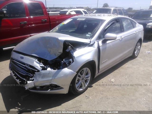 3FA6P0LU1JR269457 - 2018 FORD FUSION SE HYBRID SILVER photo 2