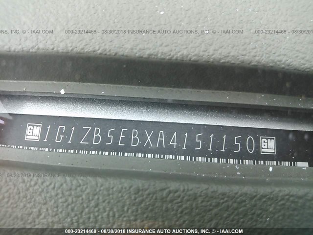 1G1ZB5EBXA4151150 - 2010 CHEVROLET MALIBU LS ვერცხლისფერი ფოტო 9