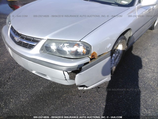 2G1WF55E319289451 - 2001 CHEVROLET IMPALA SILVER photo 6