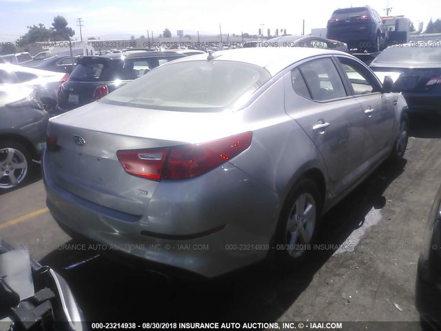 5XXGM4A7XEG333530 - 2014 KIA OPTIMA LX Champagne photo 4