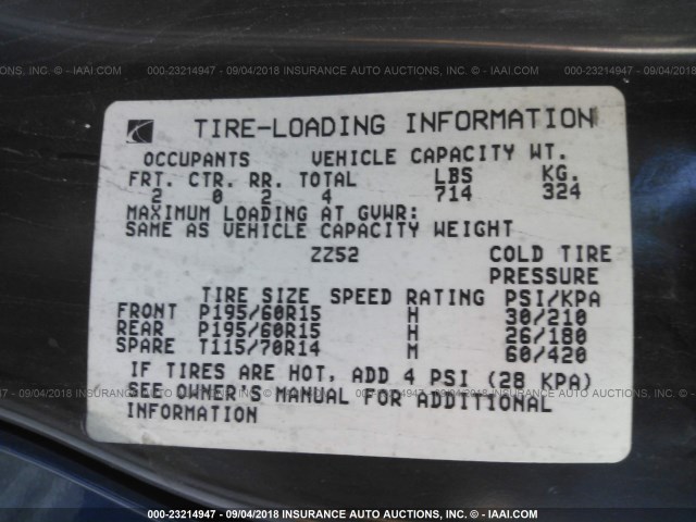 1G8ZH1276WZ138768 - 1998 SATURN SC2 BLUE photo 9