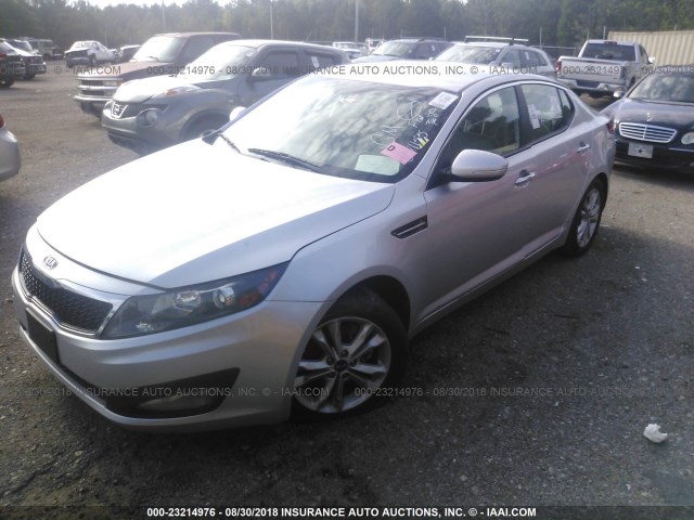 KNAGN4A70B5071155 - 2011 KIA OPTIMA EX/SX SILVER photo 2