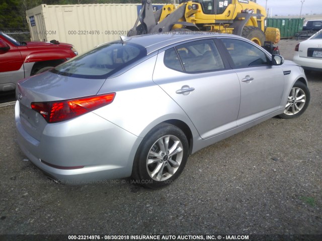 KNAGN4A70B5071155 - 2011 KIA OPTIMA EX/SX SILVER photo 4