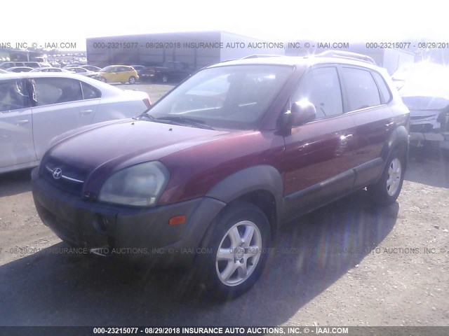 KM8JN72D85U110305 - 2005 HYUNDAI TUCSON GLS/LX RED photo 2