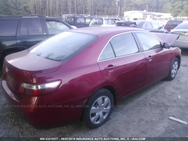 4T1BE46K57U180164 - 2007 TOYOTA CAMRY NEW GENERAT CE/LE/XLE/SE RED photo 4