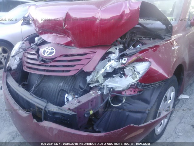 4T1BE46K57U180164 - 2007 TOYOTA CAMRY NEW GENERAT CE/LE/XLE/SE RED photo 6