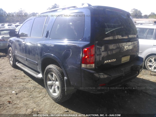 5N1BA08D98N607697 - 2008 NISSAN ARMADA SE/LE BLUE photo 3