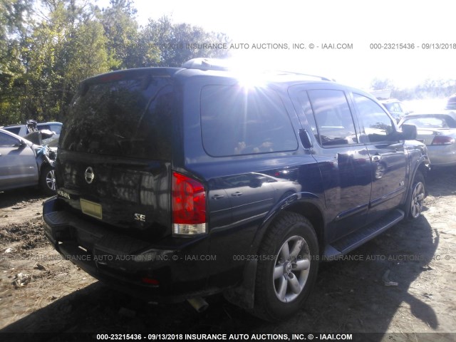 5N1BA08D98N607697 - 2008 NISSAN ARMADA SE/LE BLUE photo 4