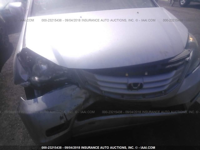 5FNRL3H77AB040127 - 2010 HONDA ODYSSEY EXL SILVER photo 6