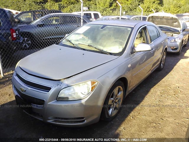 1G1ZH57B08F202553 - 2008 CHEVROLET MALIBU 1LT ვერცხლისფერი ფოტო 2