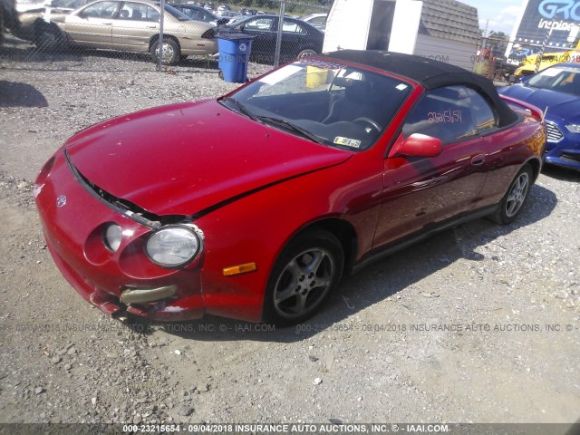 JT5FG02T3X0054248 - 1999 TOYOTA CELICA GT RED photo 2